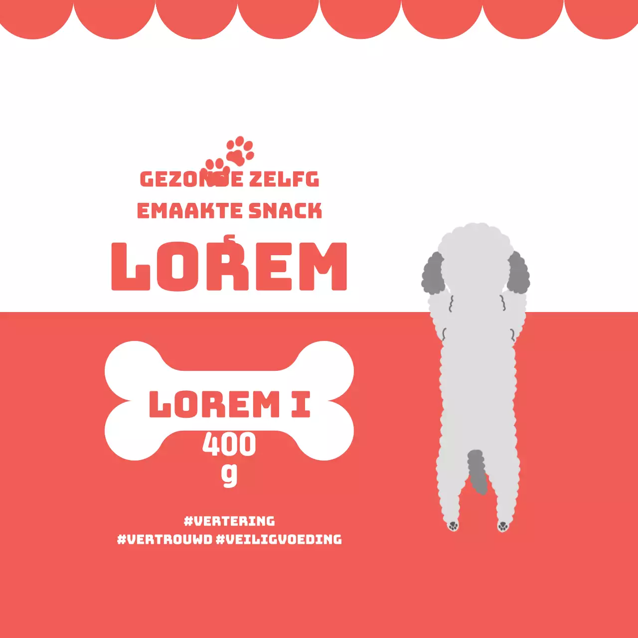 Rood geïllustreerde labels voor zelfgemaakte traktaties