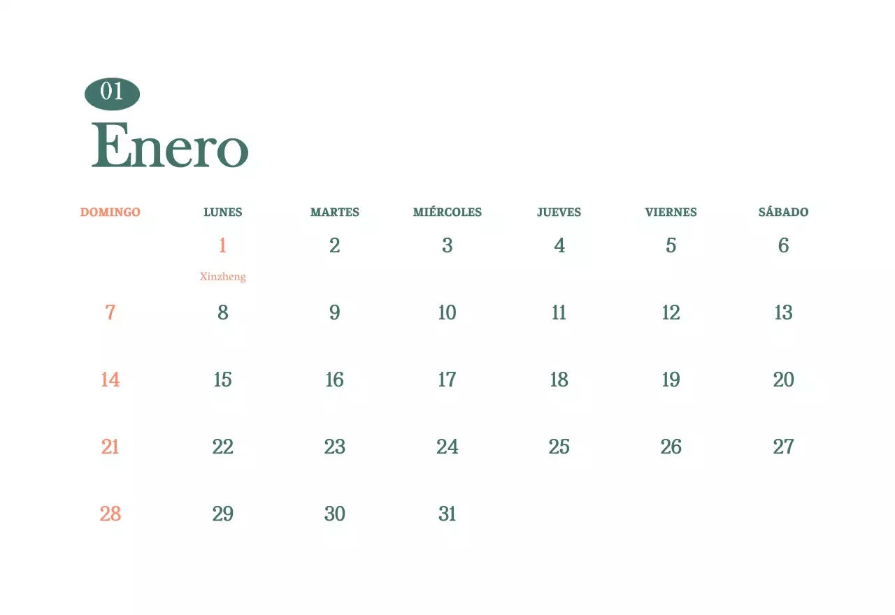 Calendario de cafés con recomendaciones de bebidas del mes