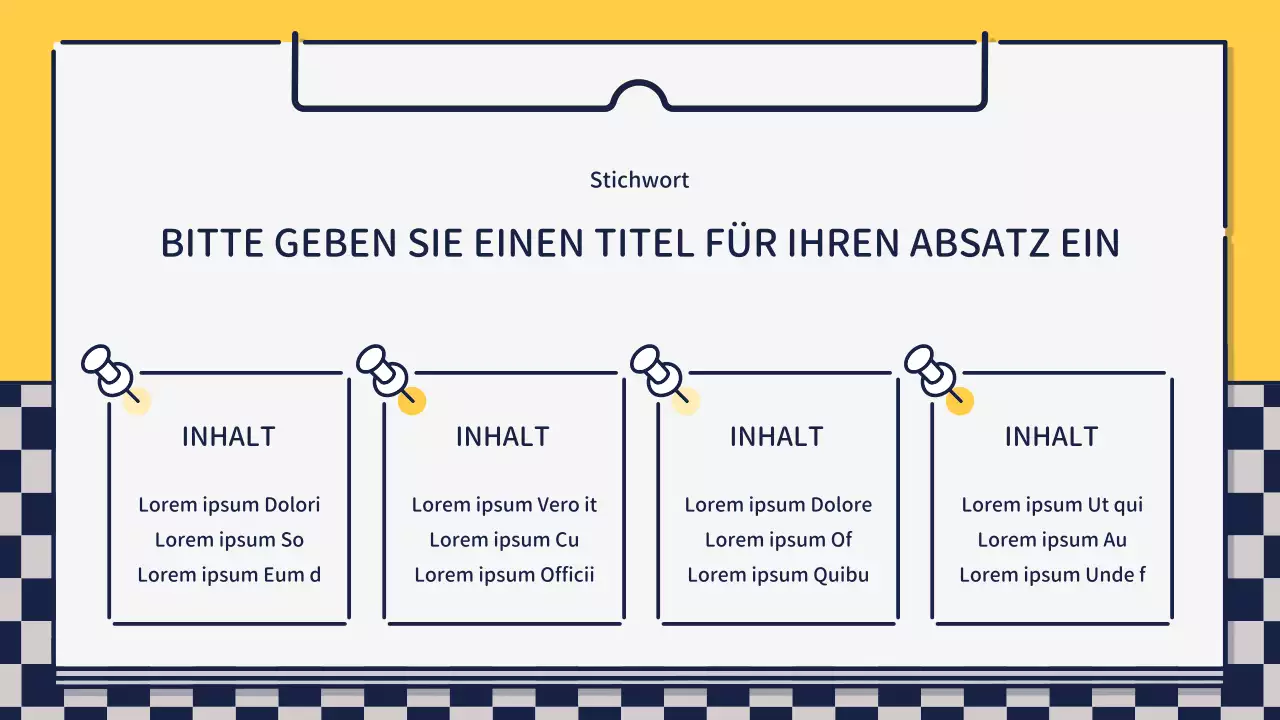 Präsentation zur Gestaltung von niedlichen, einfachen Symbolen in Grün und Gelb