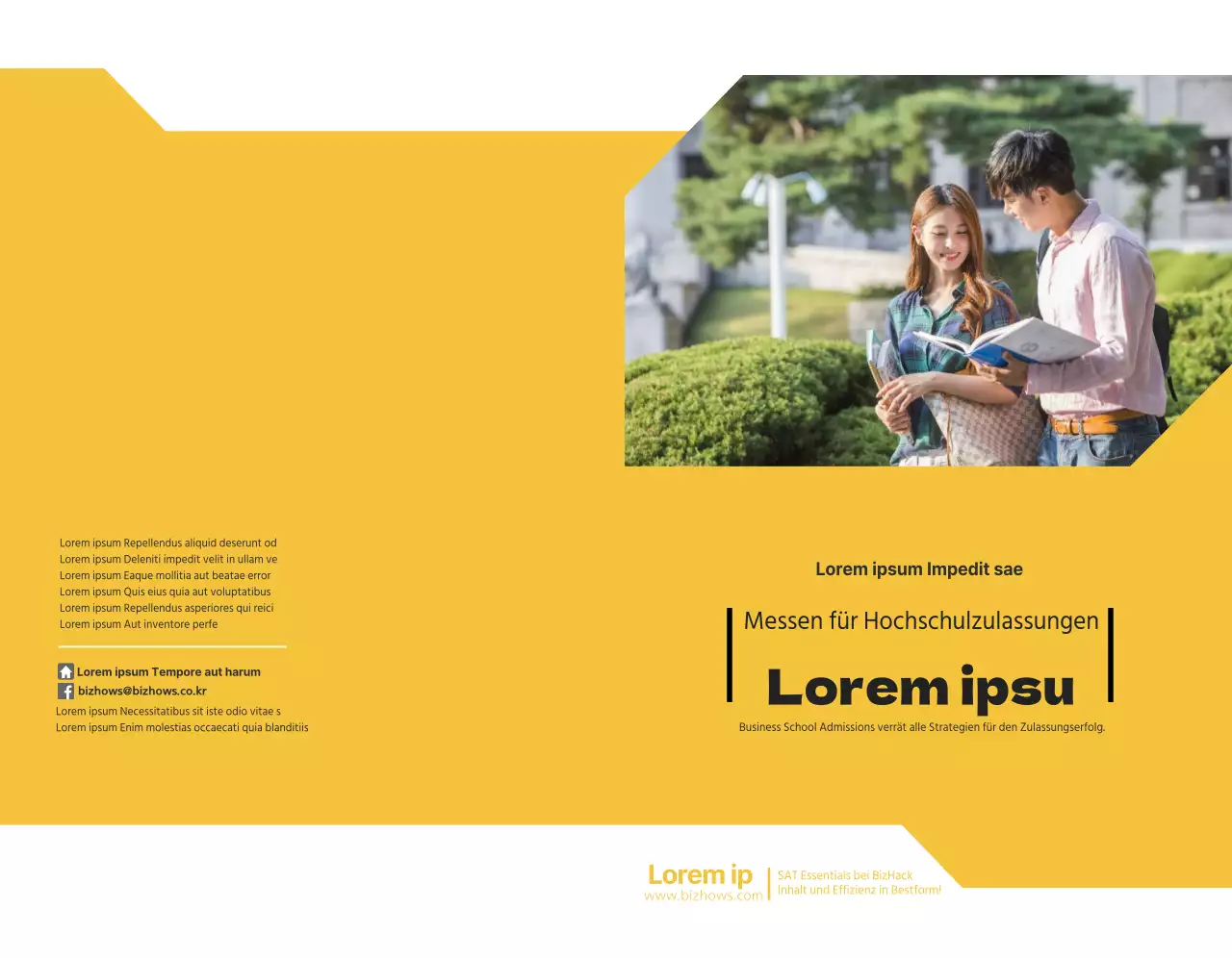 Gelb-schwarze Universitäts-Informationsveranstaltung Schule