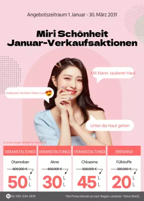 Beauty Sale mit rosafarbenem Sprechblasentext hervorgehoben