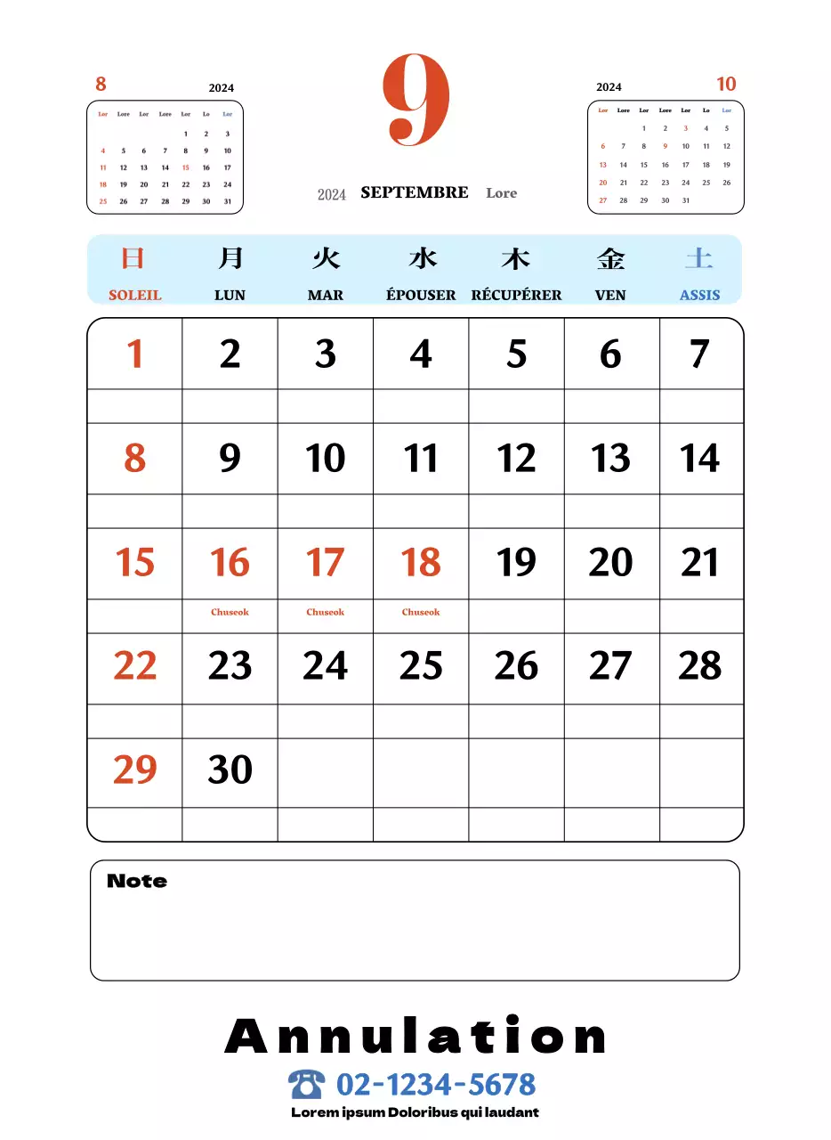 Sous-verres rétro rouges et bleus calendrier de la mémoire