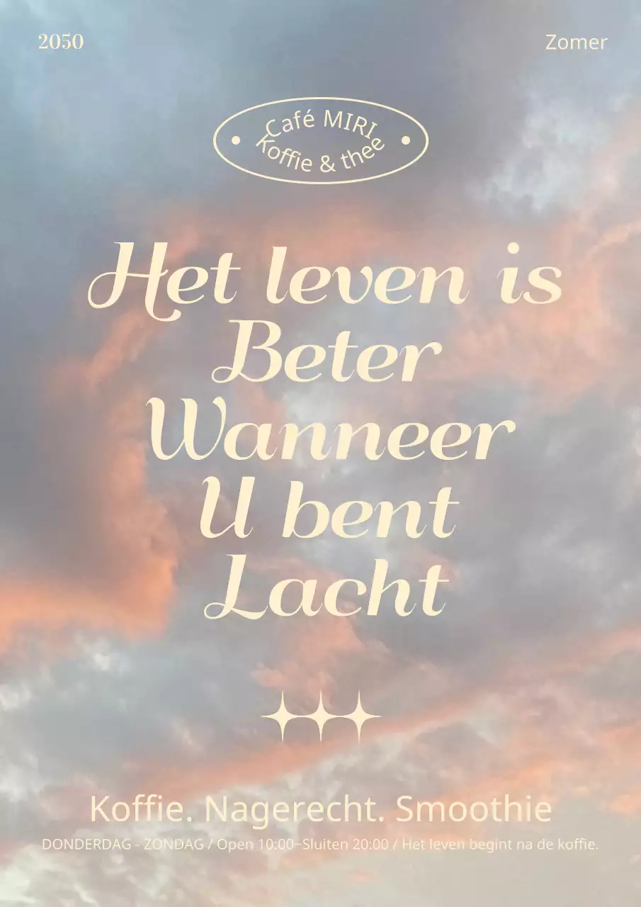 Café poster in ivoor