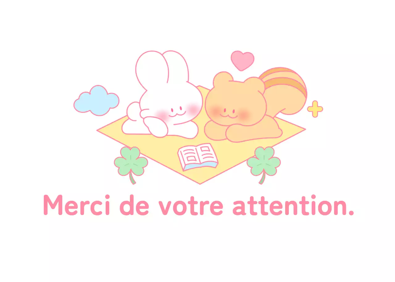 Notes de remerciement décoratives avec des illustrations de lapins et d'écureuils mignons
