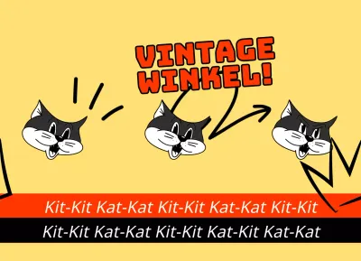 Een jong en schattig vintagewinkeltje in rood en geel