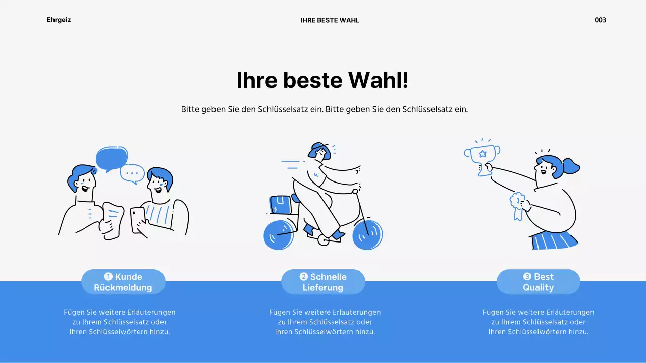 Präsentation des Gerätemietservices