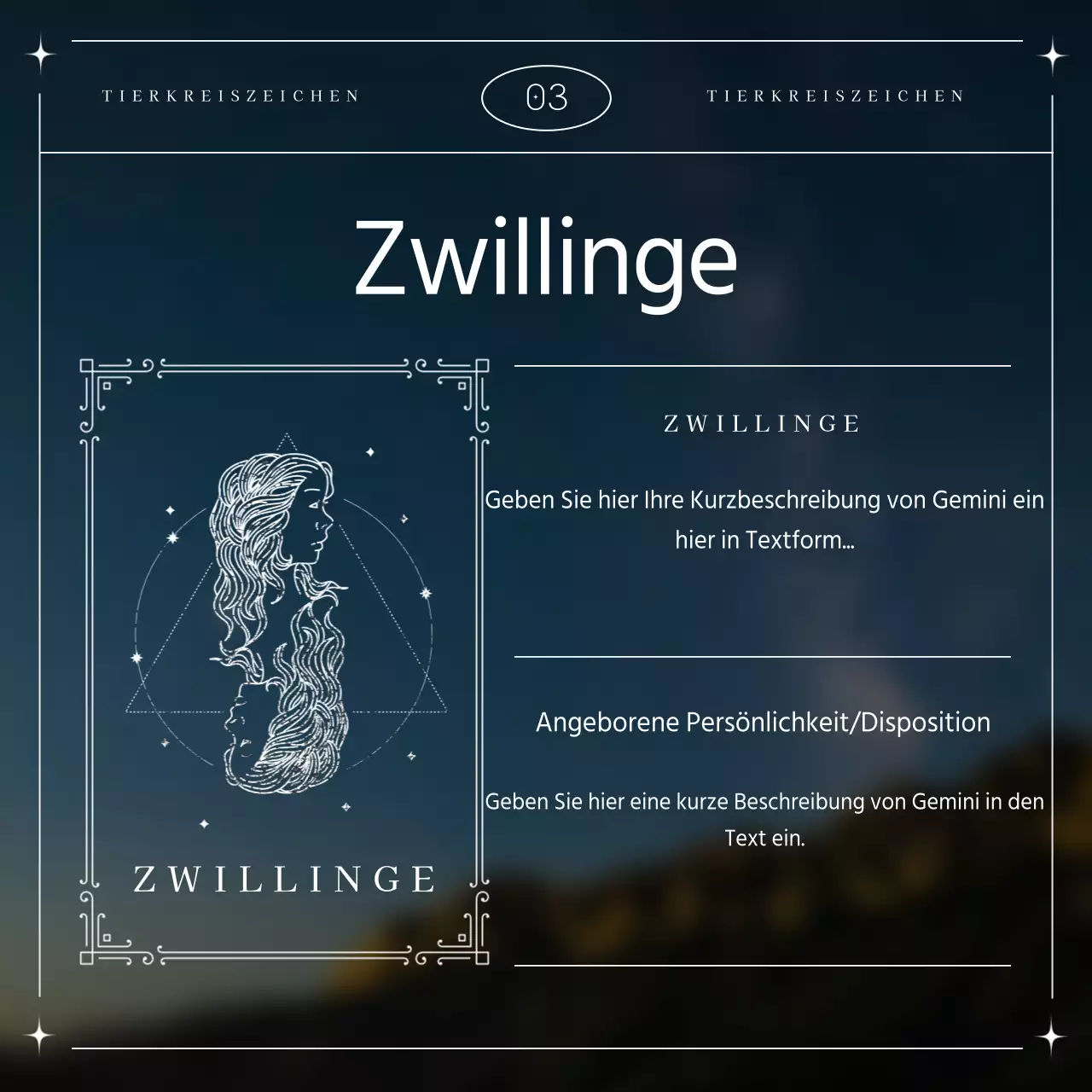 Eine einfache Konstellation mit maritimen Linien und Formen