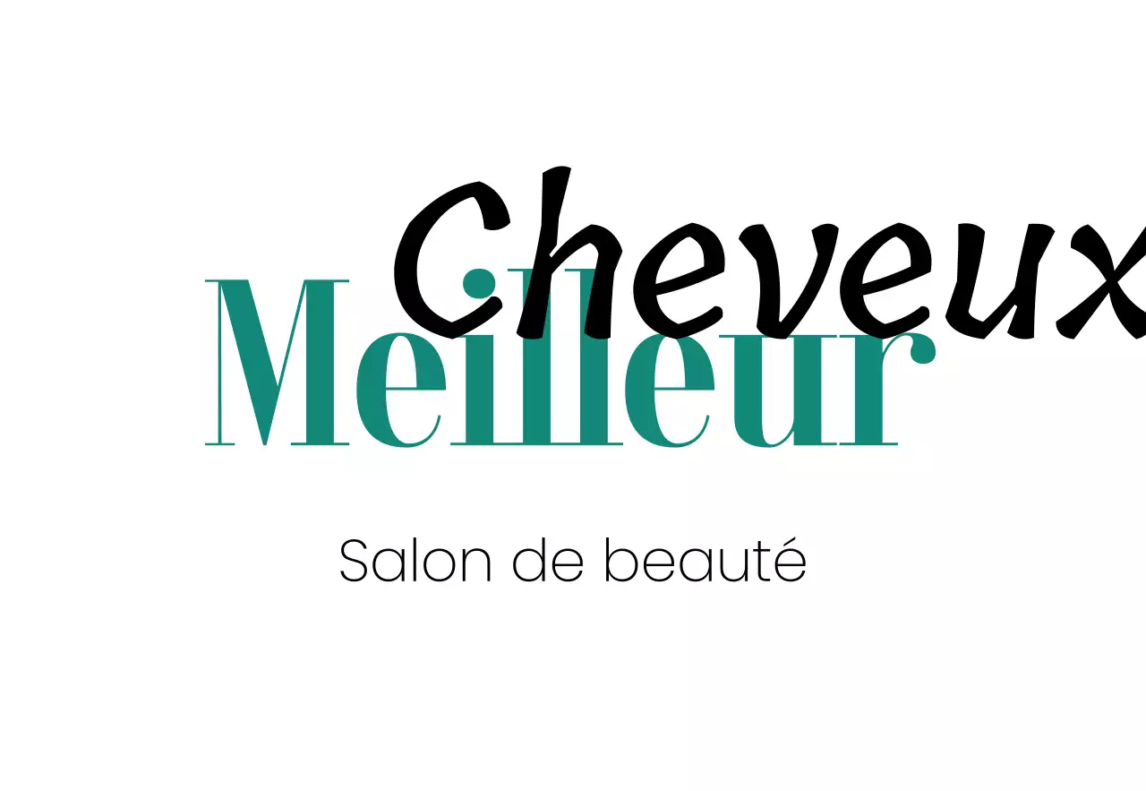 Enseigne de magasin élégante avec texte blanc noir turquoise du salon de coiffure Mayer