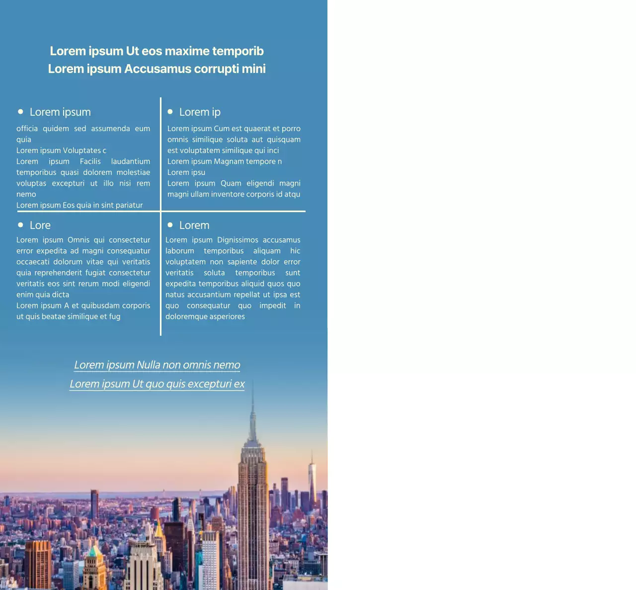 Werbung für eine Sprachschule mit blauen und gelben Fotos von fremden Landschaften