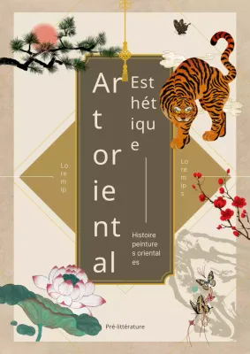 Une histoire de l'art oriental brun, vintage et traditionnel