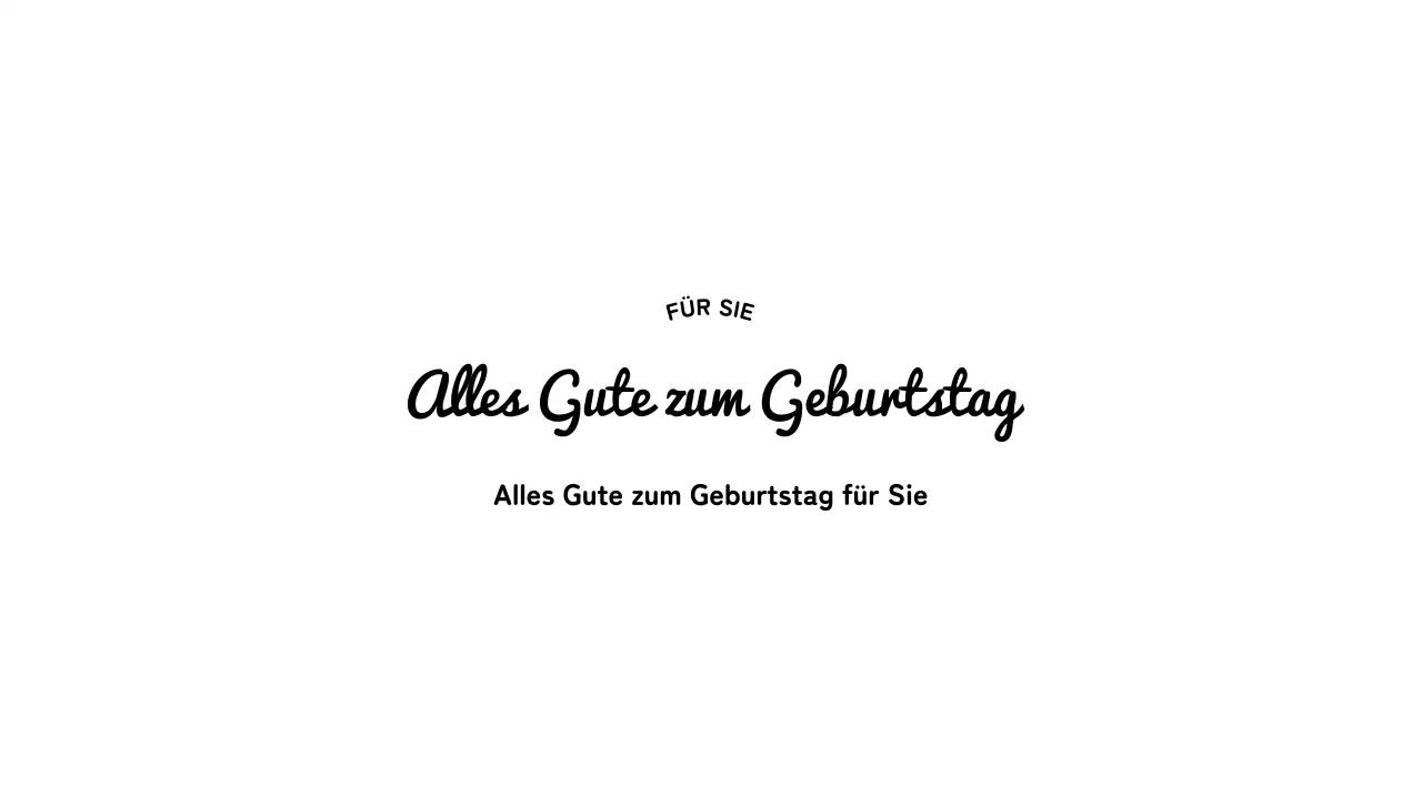 Satz abgerundeter kursiver Geburtstagskartenumschläge