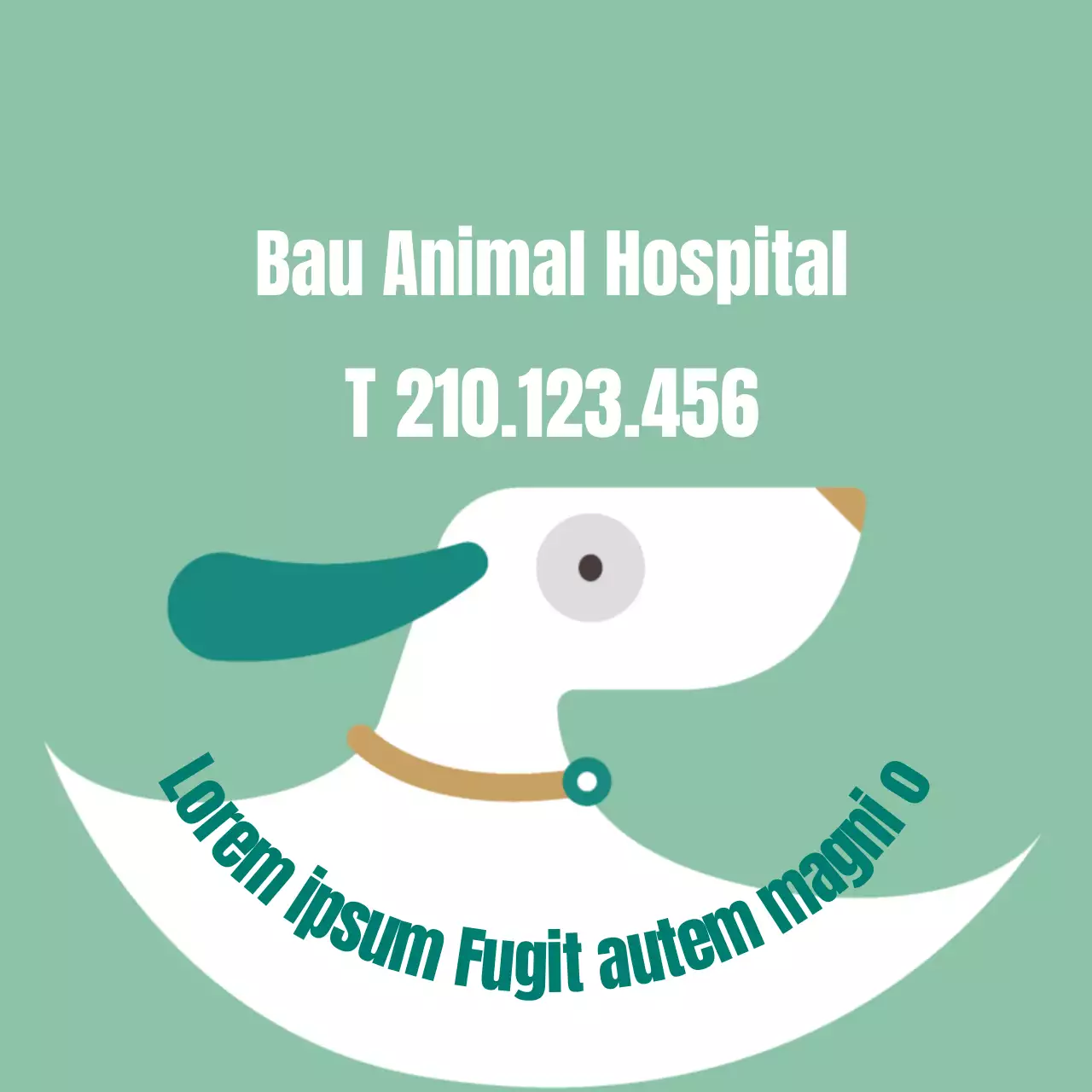 Rótulo veterinário ilustrado simples da Mint