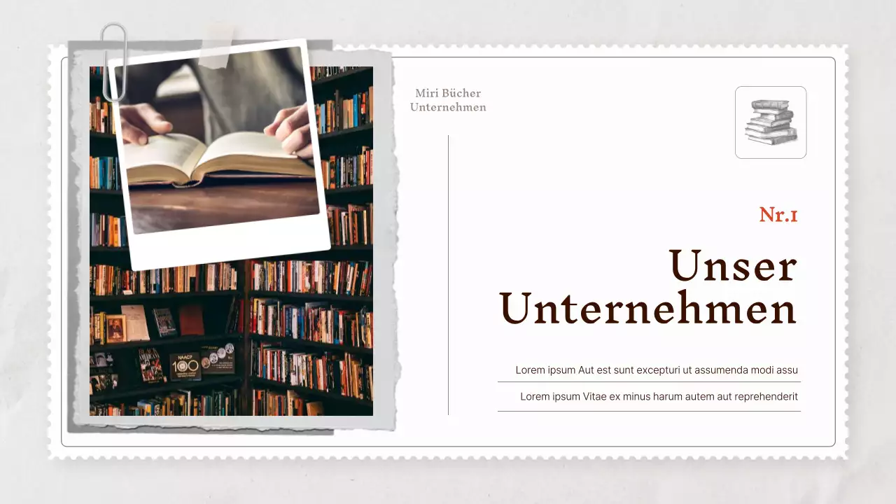 Ein klassisches Unternehmensprofil in Beige und Grau