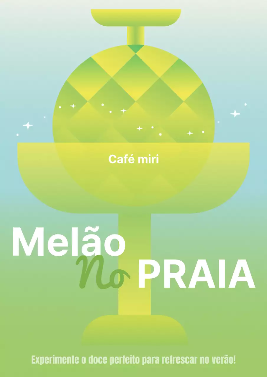 Série de marketing promocional de um café com ilustrações de frutas