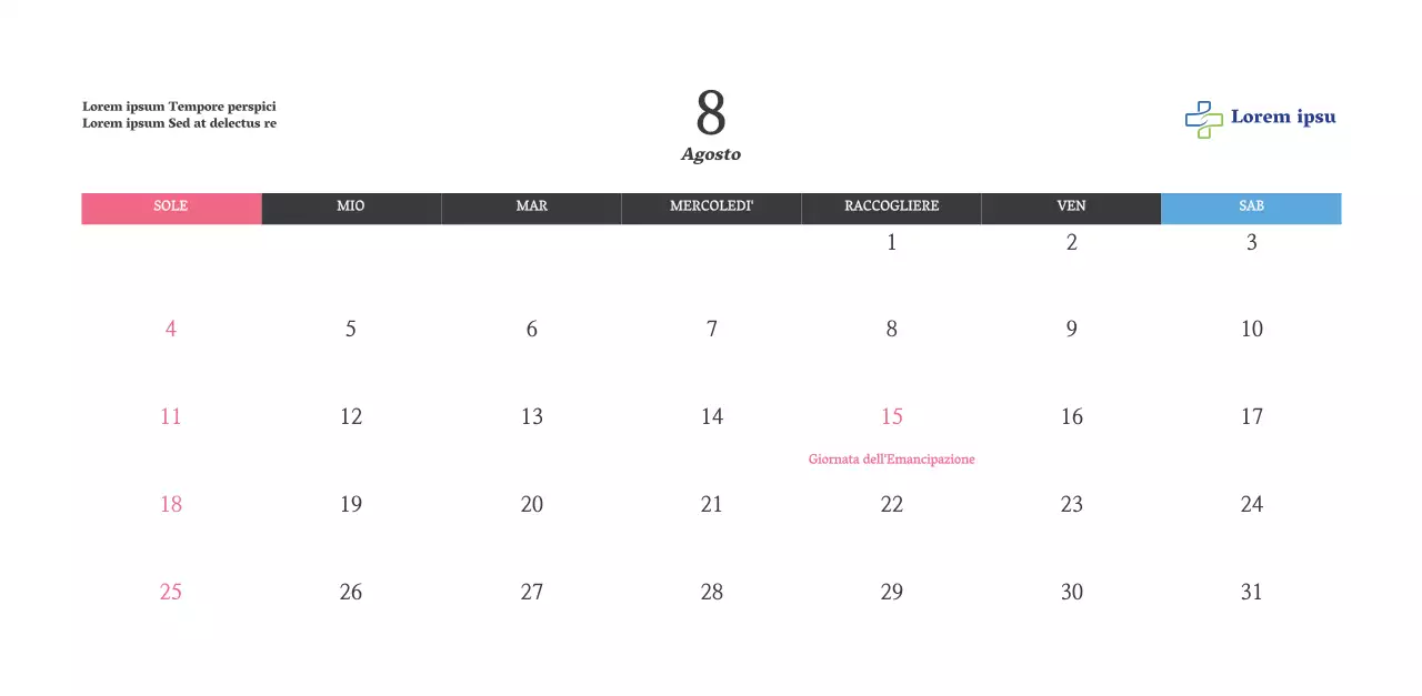 Calendario con immagini di chiese edificanti