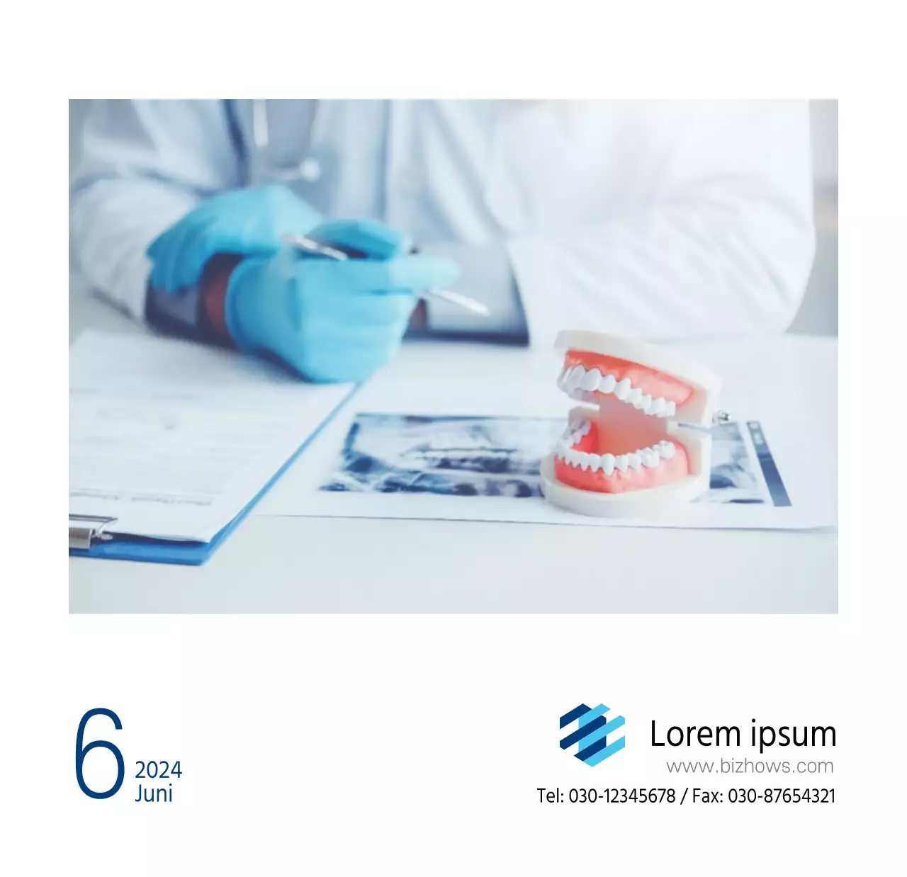 Einfacher weißer Krankenhaus-Tischkalender