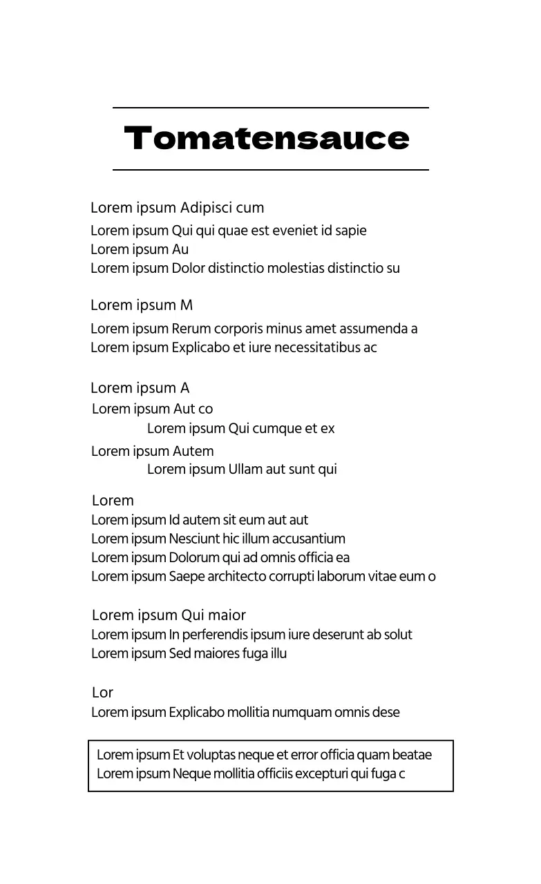 Einfaches Etikett mit weißer Linie für Lebensmittelangaben