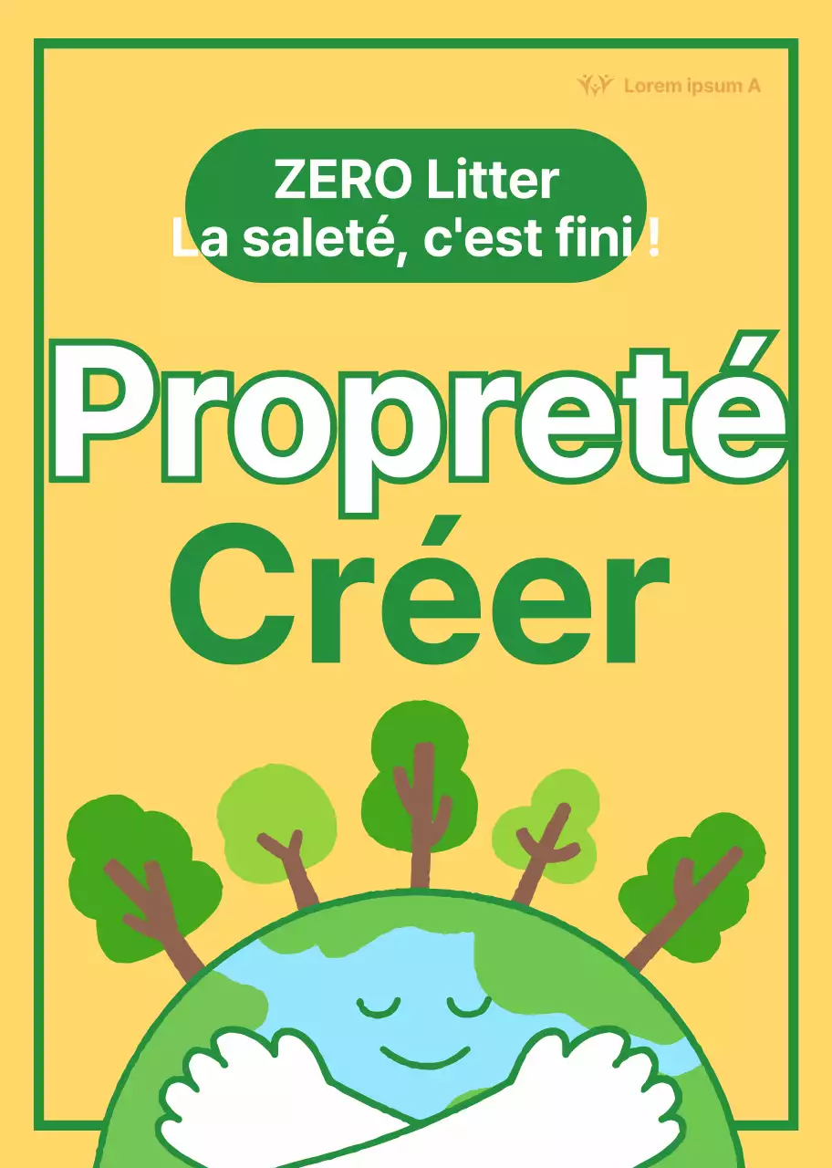 Des rues plus propres avec de jolies illustrations de la terre jaune et verte Campagnes publiques en faveur de l'environnement