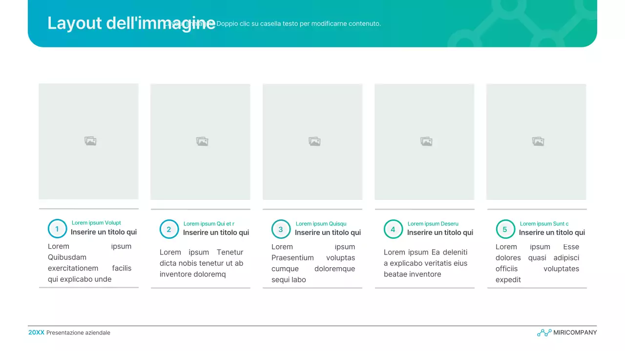 Semplice presentazione aziendale a gradiente in azzurro e verde
