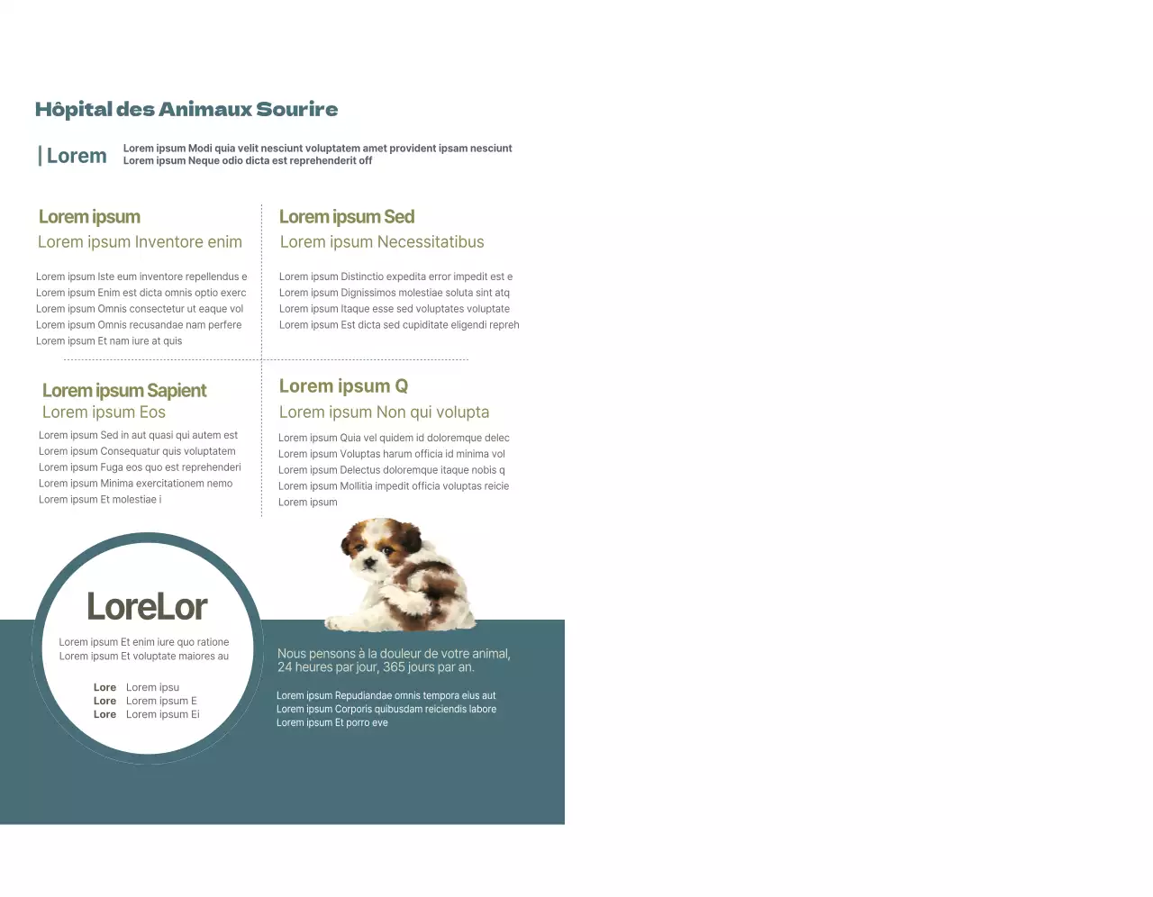 Concept d'horaire de clinique vétérinaire turquoise