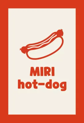 Vendeur d'un restaurant de hot-dogs sur fond ivoire avec contour rouge