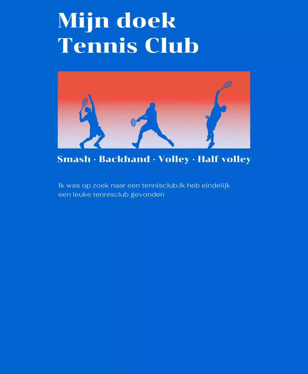 Tennisclubs met hellingen en tennisbewegingsconcepten
