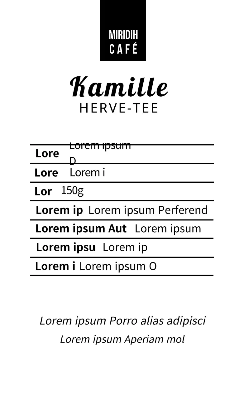 Weiße, saubere Linien für Lebensmittel-Etiketten