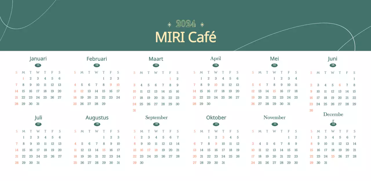 Cafékalender met aanbevelingen voor drankjes van de maand