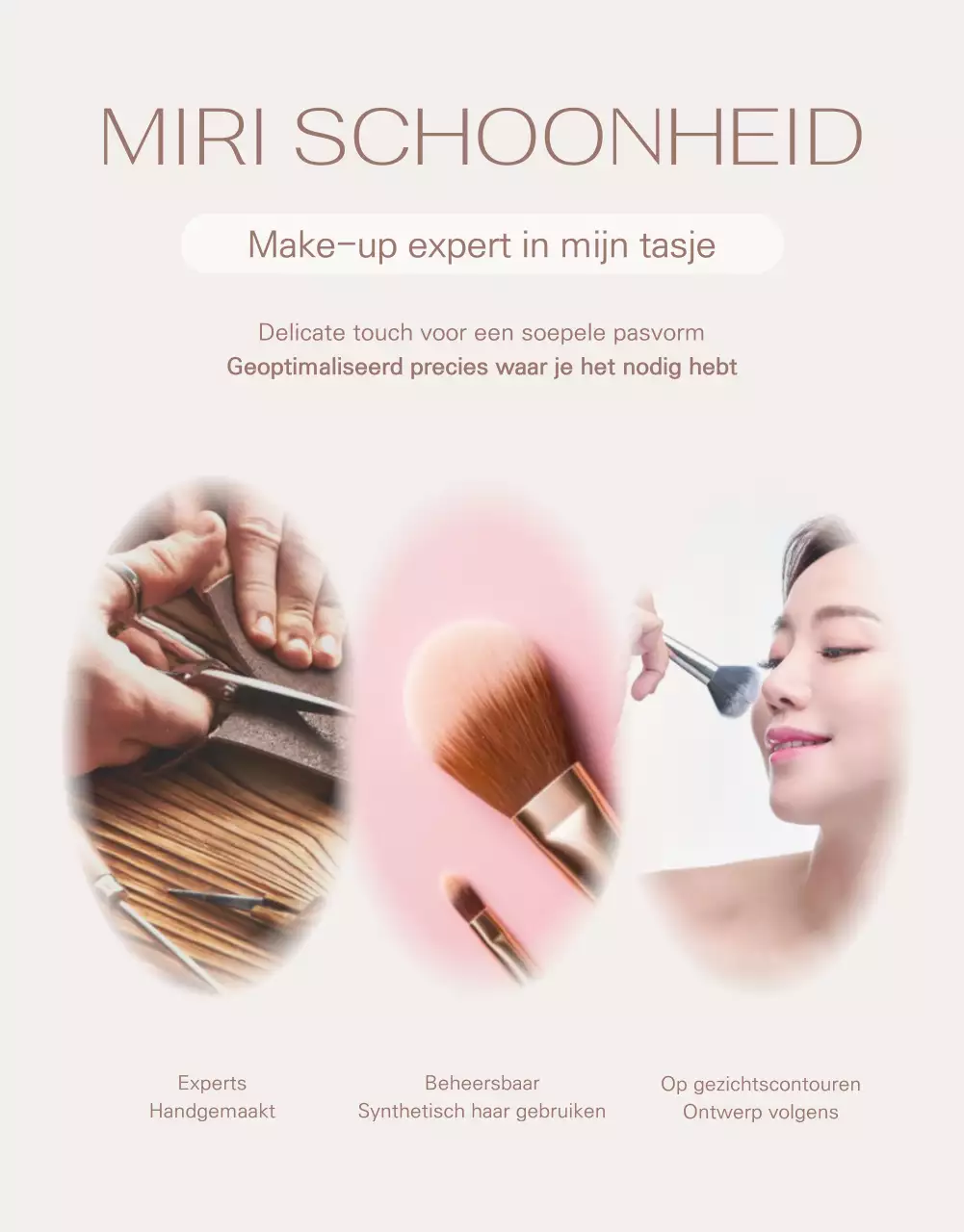 Marketingborstels met een lichtbruine achtergrond