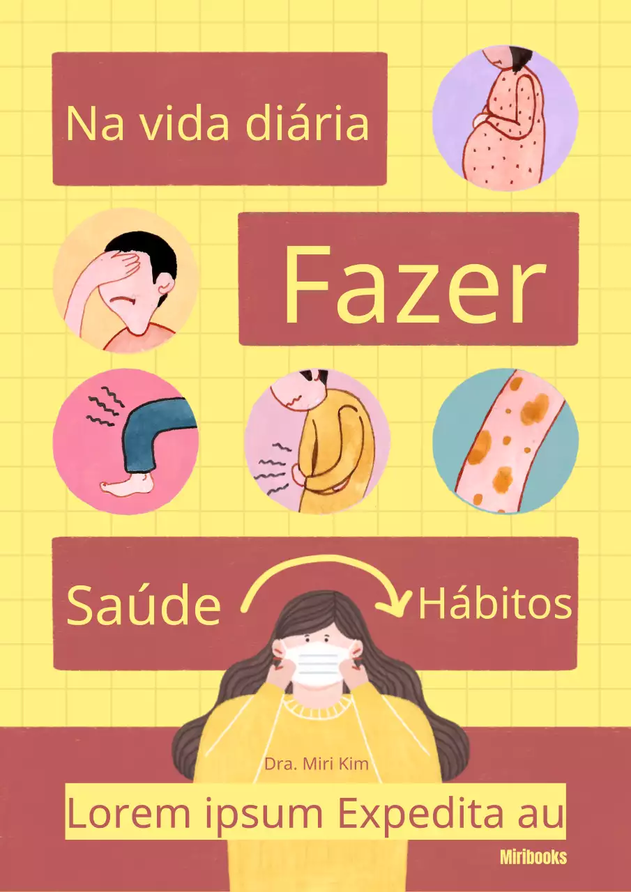 Conceito de ilustração de doença amarelo e castanho introdução de hábitos de saúde