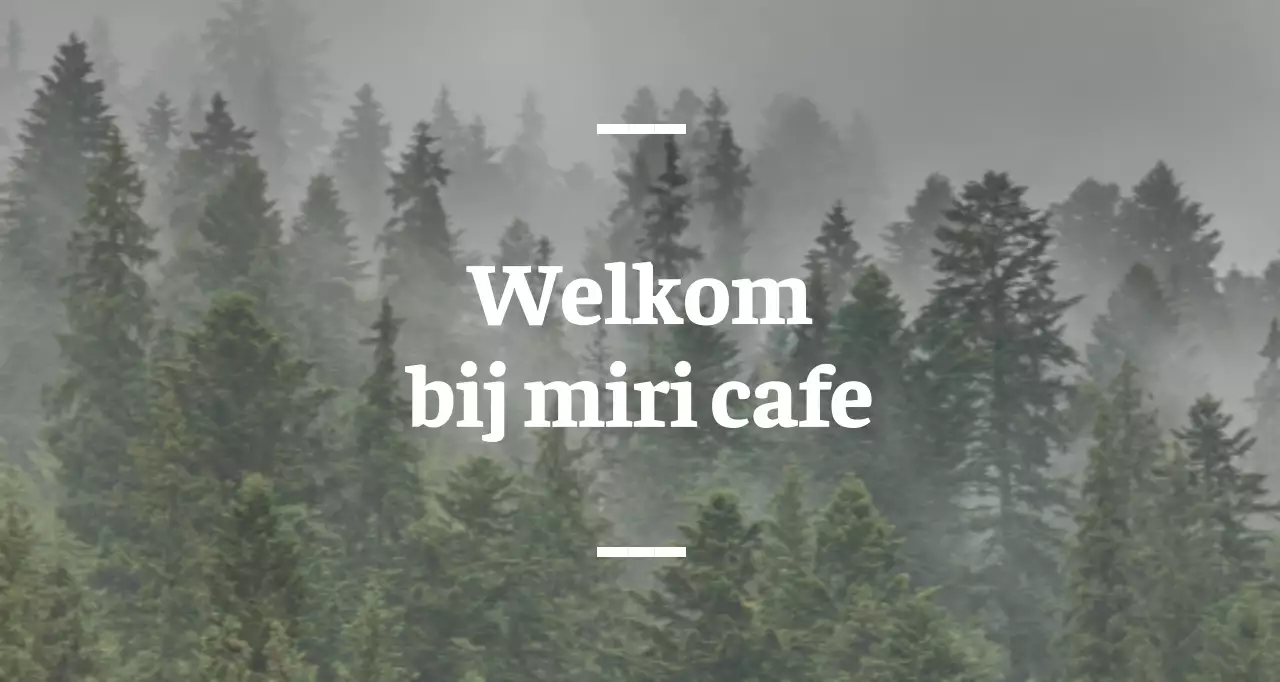 Engelstalig café balsa met sentimentele bewegwijzering met een foto van een bos.