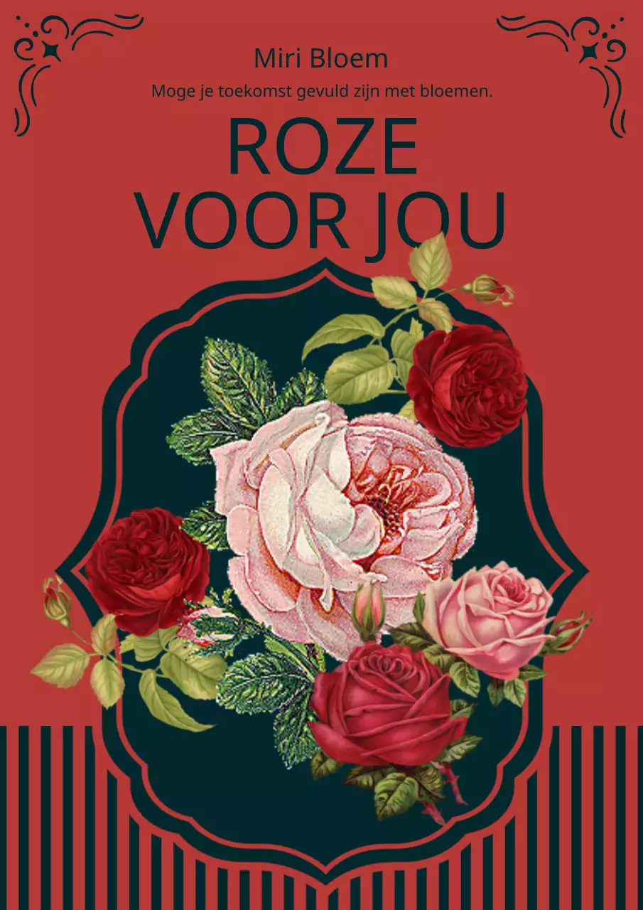 Promoot rozen in vintage-stijl in rood en marineblauw