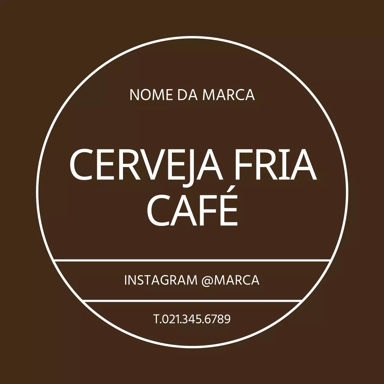 Moldura simples castanha Cafe Circle