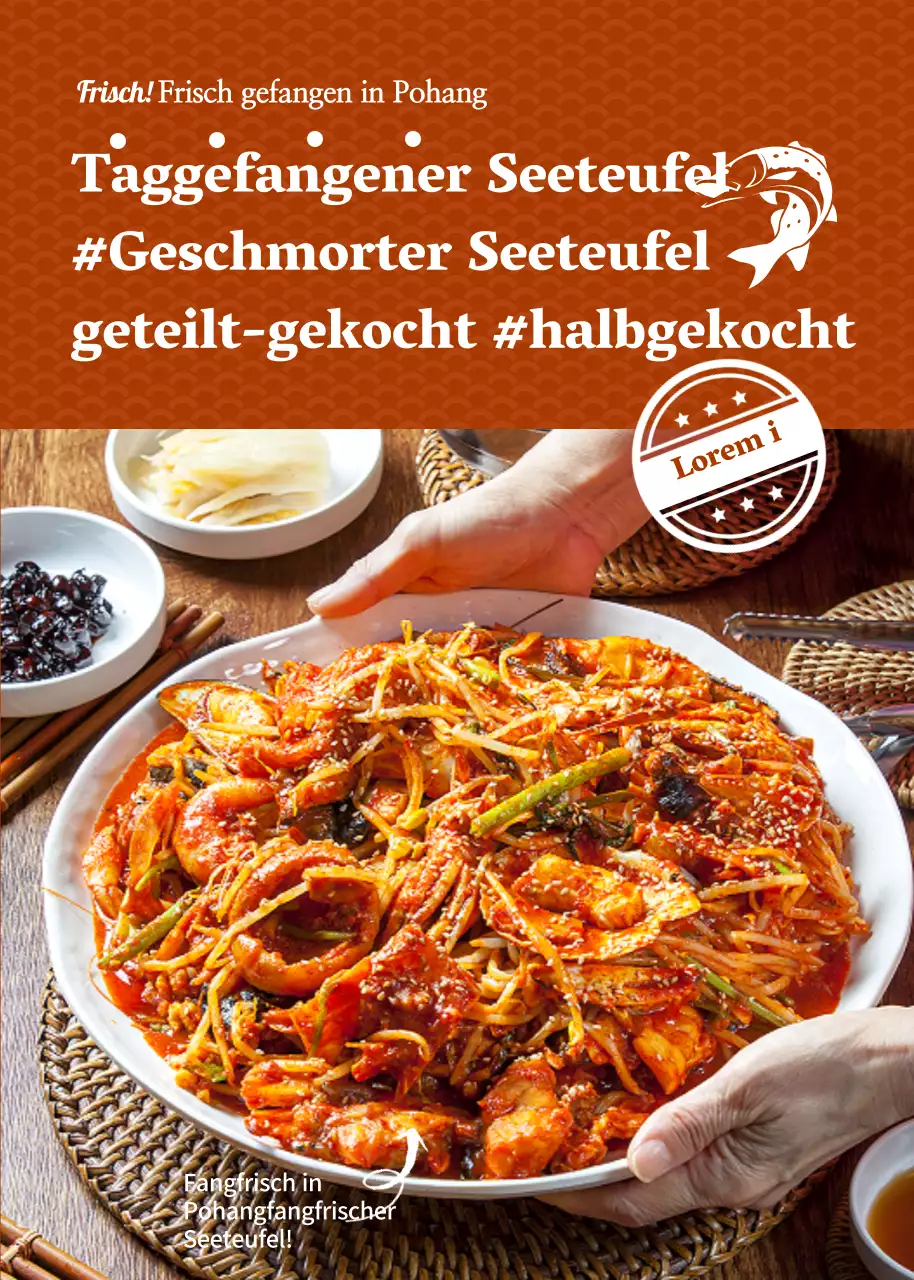 Gemeinsam ein halbfertiges Mahlzeitenset mit getrimmtem Seeteufel in gedeckten Brauntönen kaufen