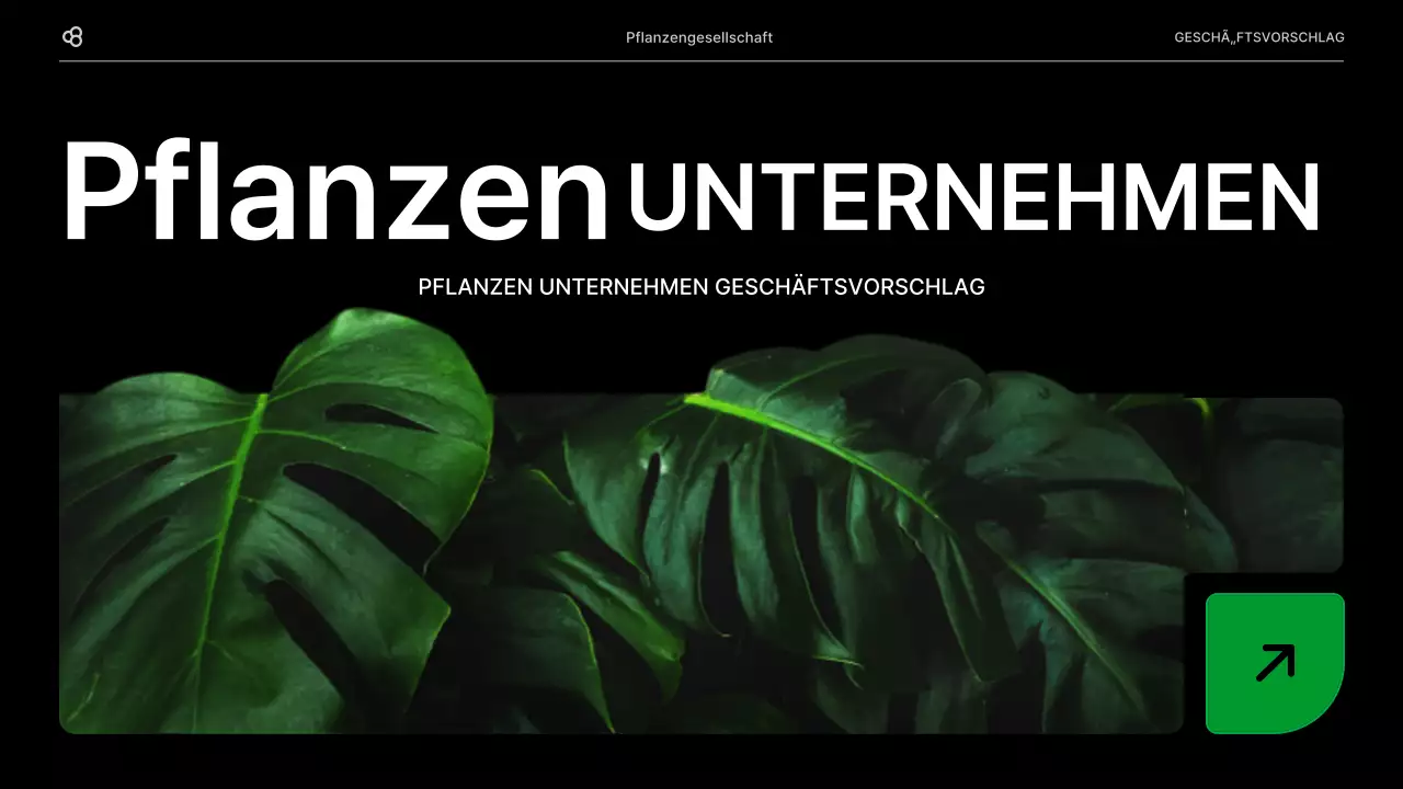 Geschäftsvorschlag für ein Unternehmen mit einem schwarz-grünen natürlichen Blattkonzept