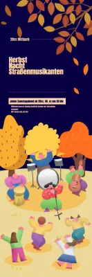 Werben Sie für Ihr Busking-Event vor herbstlicher Kulisse