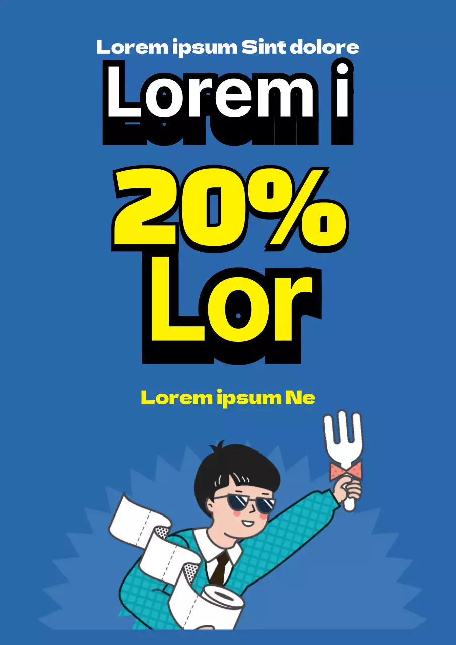 Einfaches blaues und gelbes Flugblatt zur Werbung für eine Cheerleader-Veranstaltung