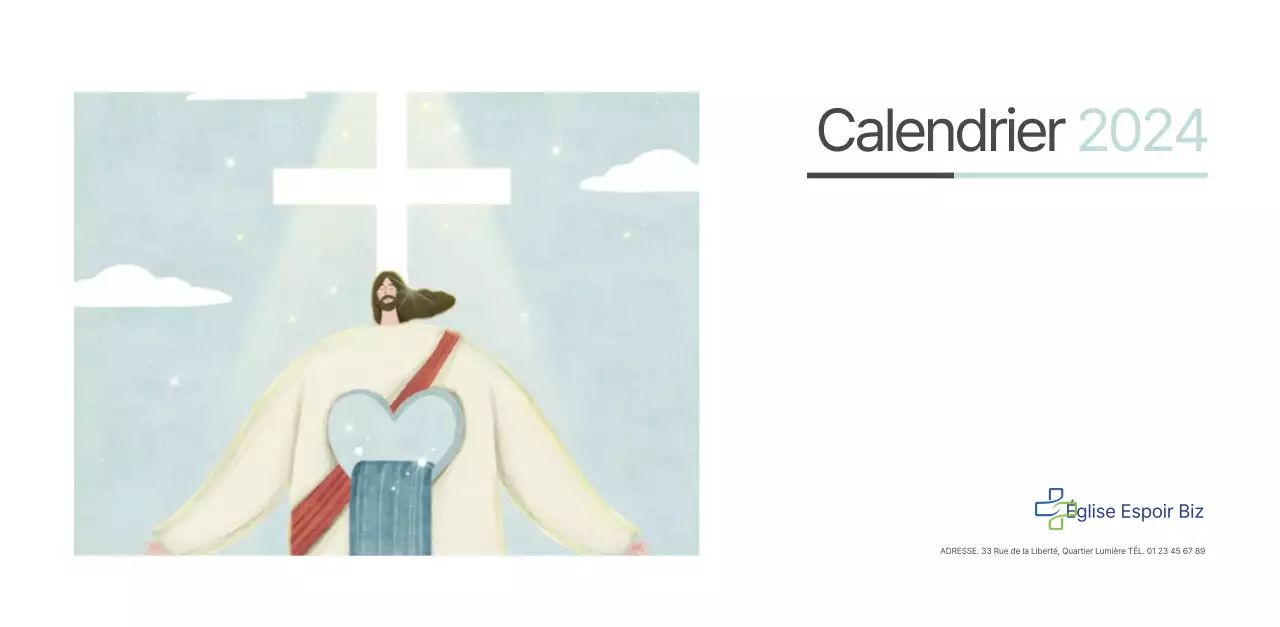Calendrier ecclésiastique avec des illustrations chaleureuses