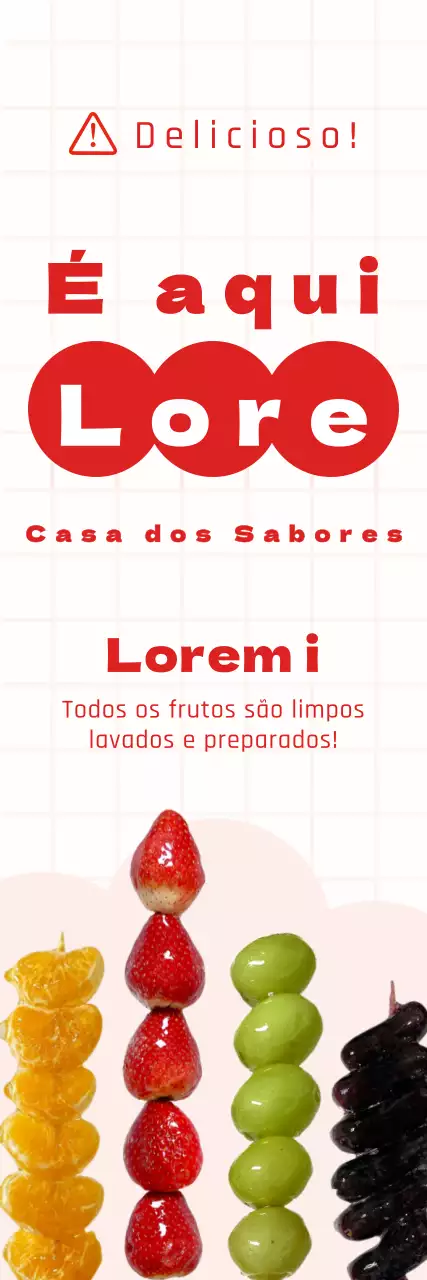 Promover o tanghulu kitsch com detalhes em vermelho