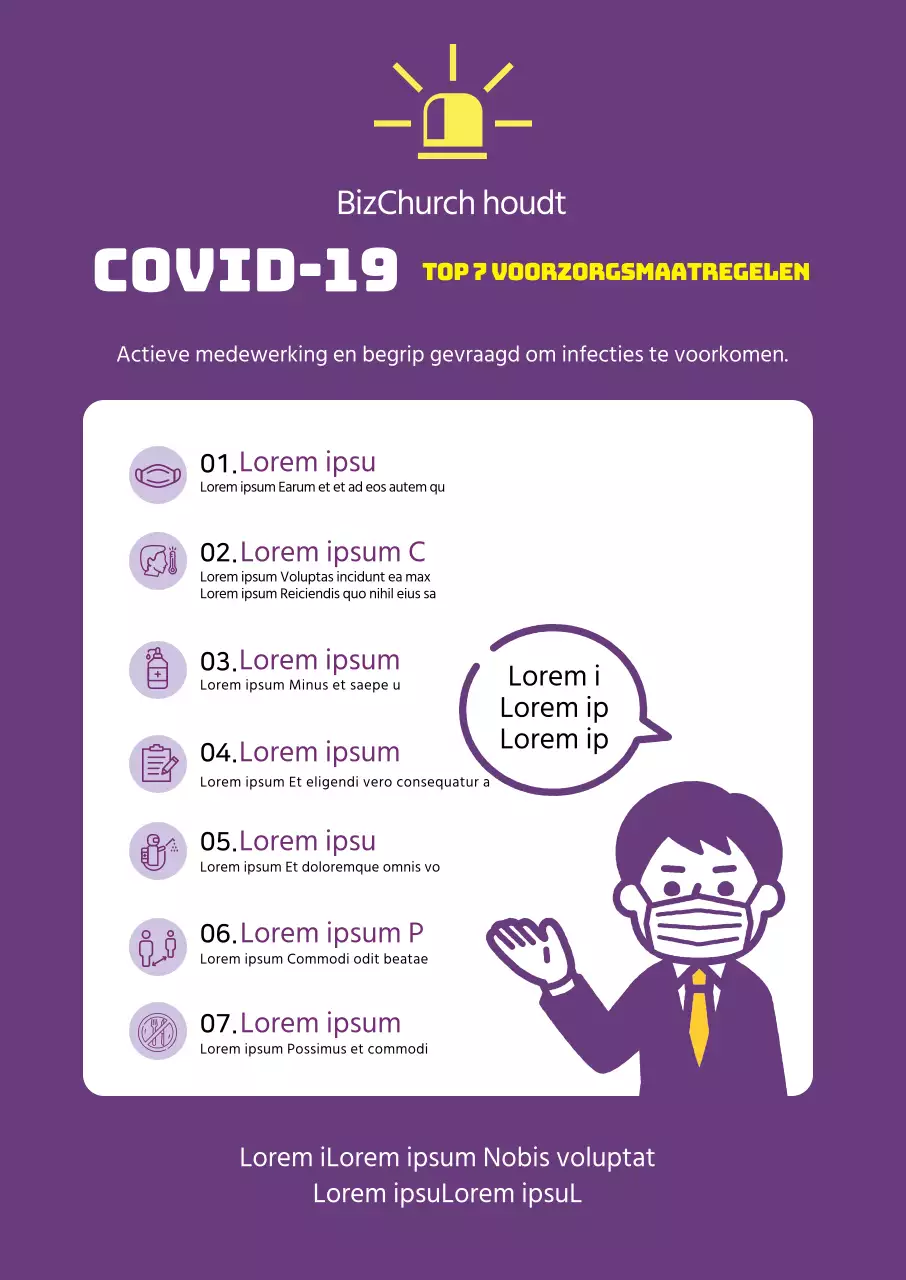 Paars net COVID-19 voorzorgsoog