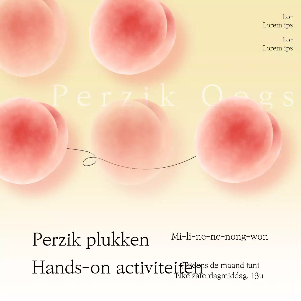 Roze kleurverloop pastel perzik activiteitsevenement