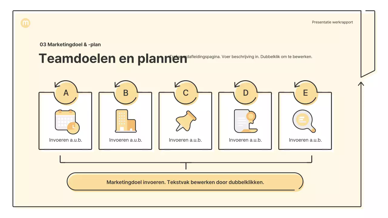 Puntvormen met pijlen in lichtgeel Zakelijk presentatiepakket