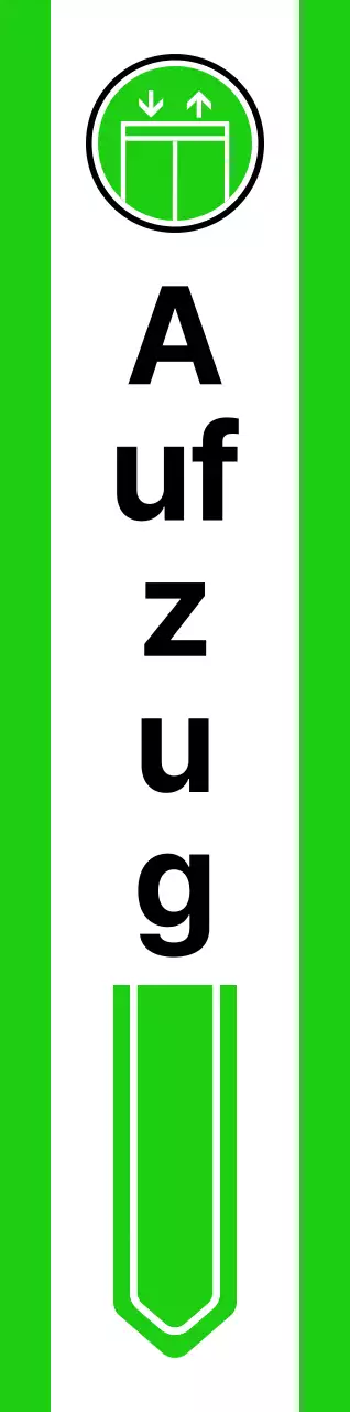 Zur Standortbestimmung mit einfachen gelben und grünen Piktogrammen