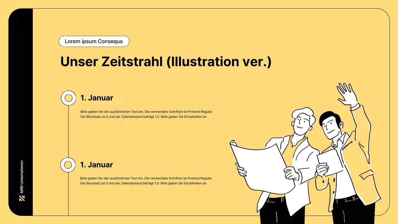 Business-Illustration mit einfachen Linien und gelber Farbe