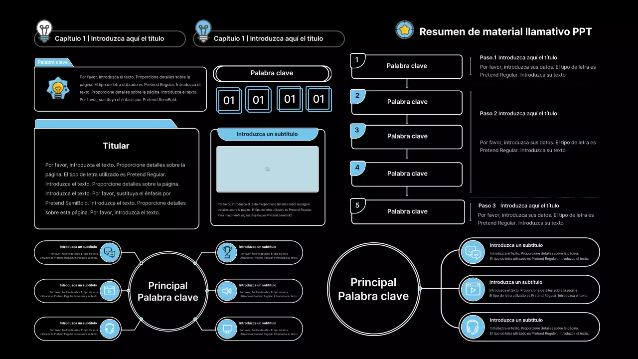Presentación llamativa con líneas atrevidas en un concepto de periódico sobre fondo negro