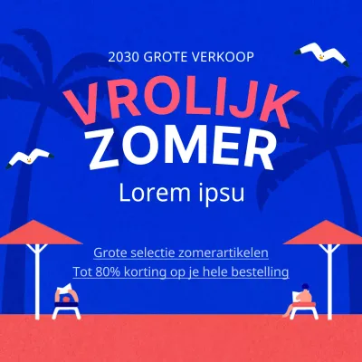 Promoot een leuke zomeruitverkoop in blauw en roze