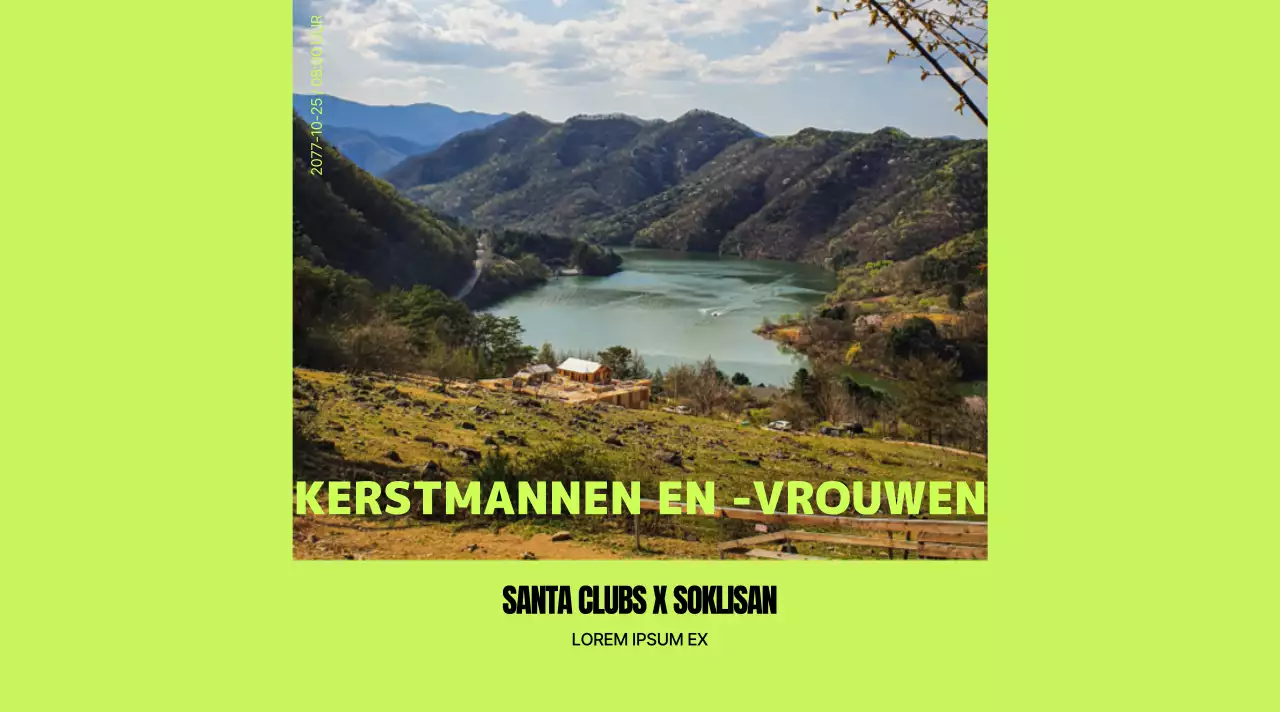 Ontwerp voor een sportief flessenwateretiket met berglandschap en kleurrijke accenten