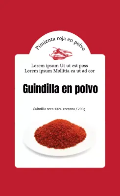 Foto roja ilustración etiqueta alimentaria