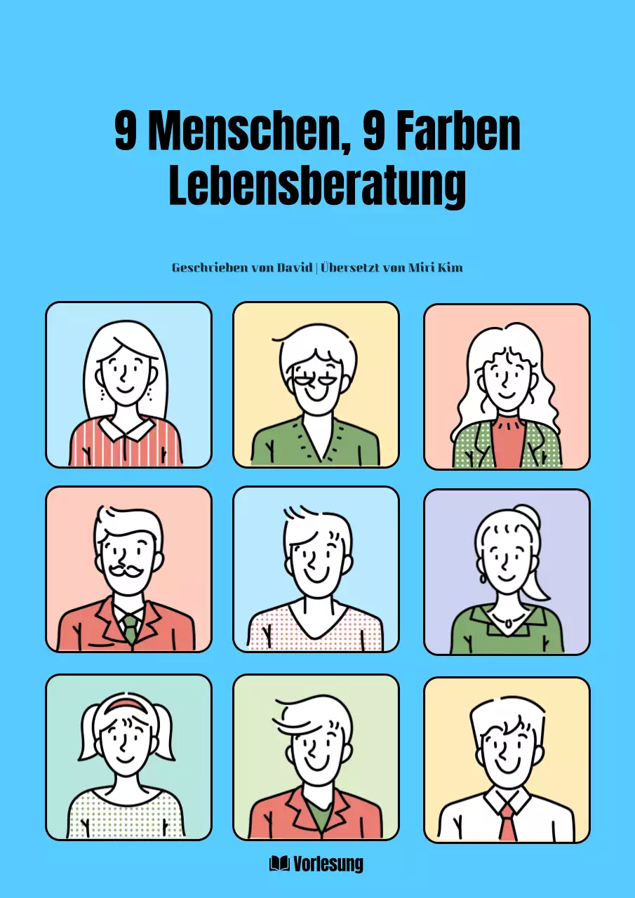 Ein farbenfrohes Selbsthilfebuch mit hellblau gezeichneten Illustrationen