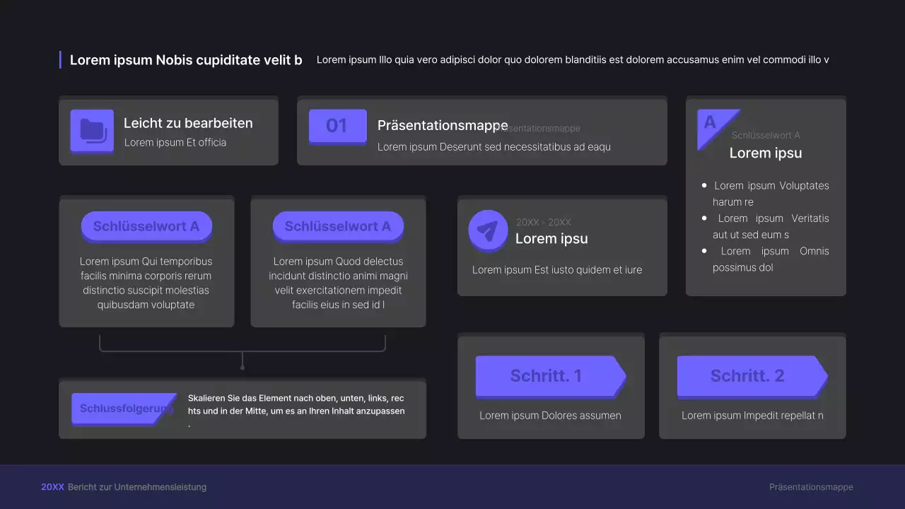 Lila, dreidimensionale UI-Konzept Business-Präsentation Kit